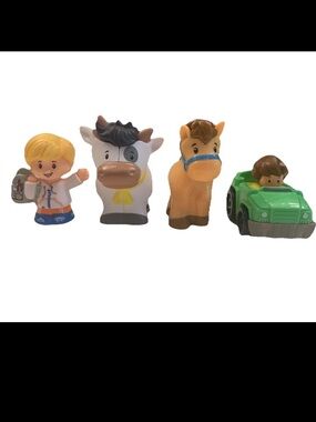Little People Lot of 4:Horse Cow, Sit w/ Me School bus Eddie, Wheelies Tow Truck